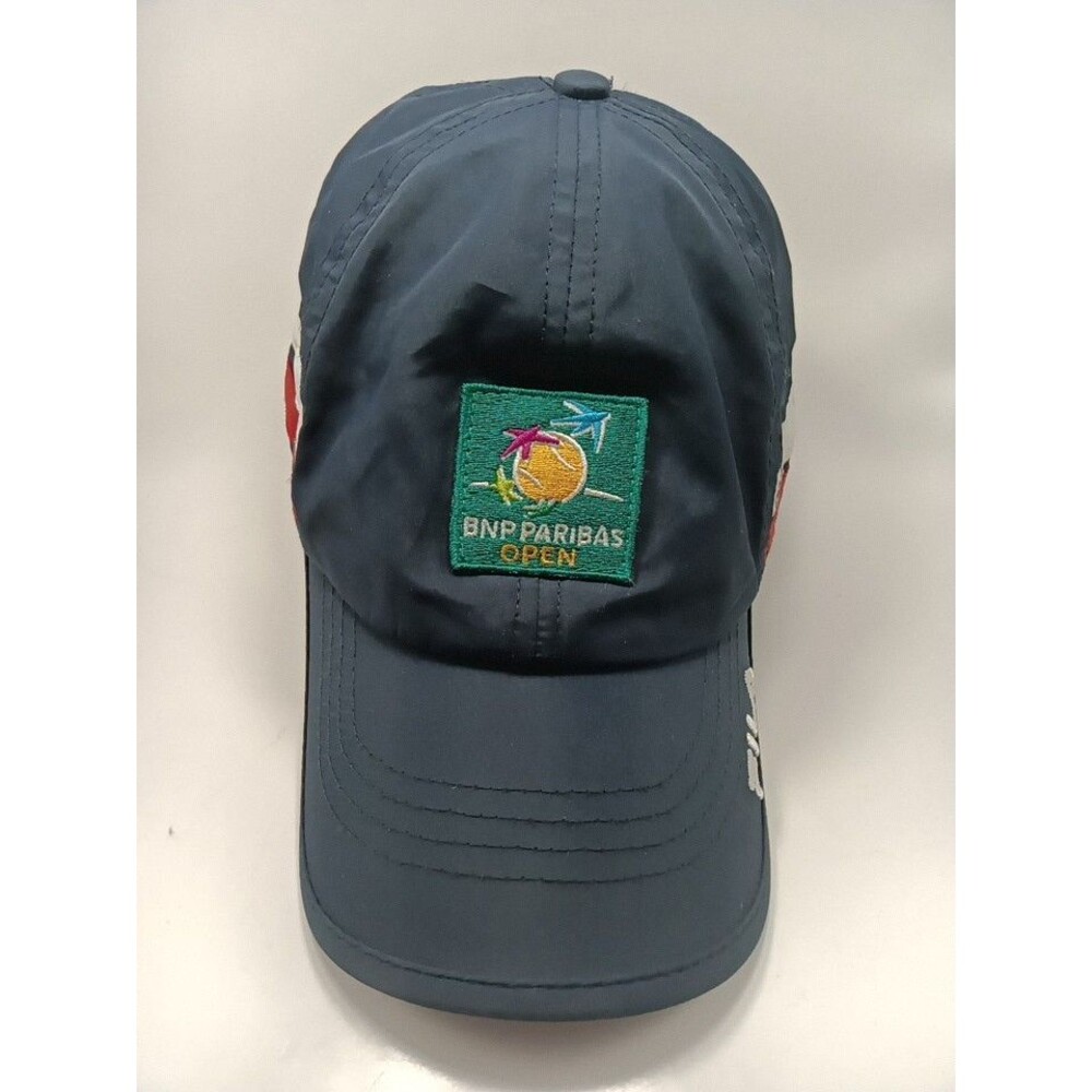 BNP PARIBAS OPEN FILA Navy Blue Adjustable Strap Tennis OSFM Side Stripes